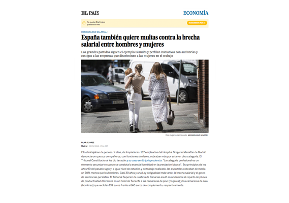 El País, entrevista sobre brecha salarial. 1